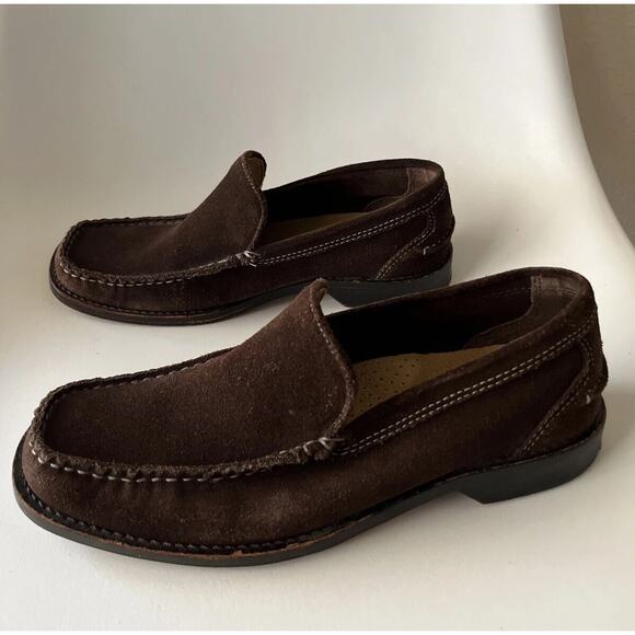 Chocolate Brown Suede Loafers 8D Kenneth Cole New York Driver men’s dress shoes main image 6